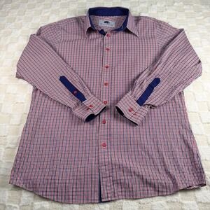 Harris & Howard Mens Check Button-Down Shirt Long Sleeve Bespoke‎